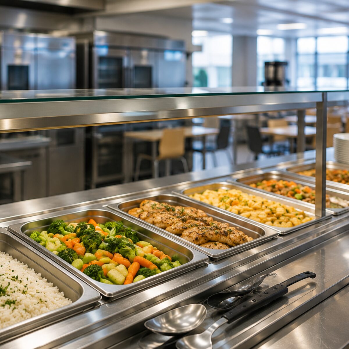 Barra de servicio de comedor institucional